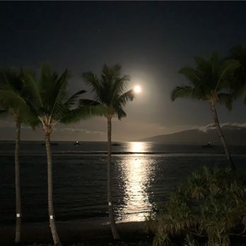 Lahaina Shores Beach Resort - View from the room at night - Hotels Near Me - Lahaina, Hawaii