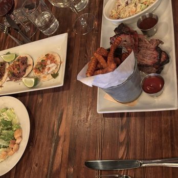 Liberty Station - Caesar salad, street tacos (mix n match three), brisket half portion with slaw and sweet potato fries. - American Near Me - Scottsdale, Arizona