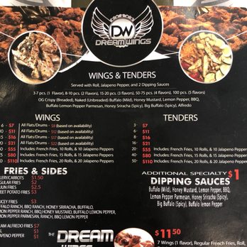 Dream Wings - Menu pt. 1 - Chicken Wings Near Me - Houston, Texas Dream Wings - Menu pt. 1 - Chicken Wings Near Me - Houston, Texas