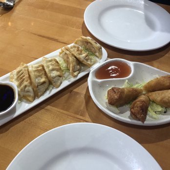 Reunion Asian Kitchen - Pan Fried Dumplings and 2 Chicken Egg Rolls - Chinese Near Me - Pickerington, Ohio Reunion Asian Kitchen - Pan Fried Dumplings and 2 Chicken Egg Rolls - Chinese Near Me - Pickerington, Ohio