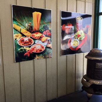 Pizza Factory - Food pics with an antique stove on display by the  rear entrance - Pizza Near Me - Bishop, California