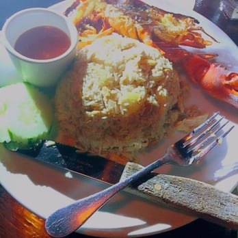 Sea Thai - Not a great picture but half of a lobster with pineapple fried rice - Thai Near Me - Brooklyn, New York Sea Thai - Not a great picture but half of a lobster with pineapple fried rice - Thai Near Me - Brooklyn, New York