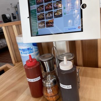 Sizzling Lunch - iPad for ordering and the seasoning and sauces - Teppanyaki Near Me - Fremont, California