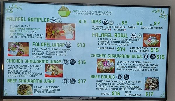 Menu photo 1 Falafel Heights San Diego, CA Menu photo 1 Falafel Heights San Diego, CA