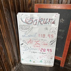 Sakura Japanese Restaurant - AYCE prices as of April 2024