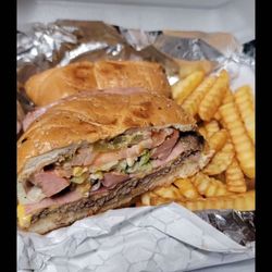 La Cocinita Burgers & Wings - Our famous La Mex burger combo