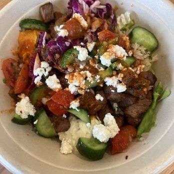 CAVA - Steak and Harissa bowl. - Mediterranean Near Me - Moreno Valley, California