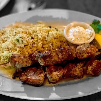 Agora Taverna - Pork Sticks Platter - Greek Near Me - Forest Hills, New York Agora Taverna - Pork Sticks Platter - Greek Near Me - Forest Hills, New York