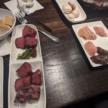 The Melting Pot - Houston - Some of the meats for dipping in the broth - Fondue Near Me - Houston, Texas The Melting Pot - Houston - Some of the meats for dipping in the broth - Fondue Near Me - Houston, Texas