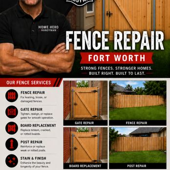 Home Hero Handyman - Fence Repair and Fence Installation Fort Worth Tx - Handyman Near Me - Southlake, Texas Home Hero Handyman - Fence Repair and Fence Installation Fort Worth Tx - Handyman Near Me - Southlake, Texas