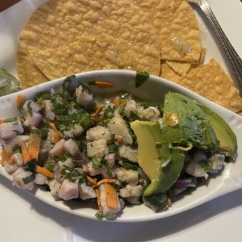 Los Cerritos Mexican Kitchen - Ceviche pictured after I had already started on it. The presentation was better than the photo shows. - Mexican Near Me - Roswell, New Mexico Los Cerritos Mexican Kitchen - Ceviche pictured after I had already started on it. The presentation was better than the photo shows. - Mexican Near Me - Roswell, New Mexico