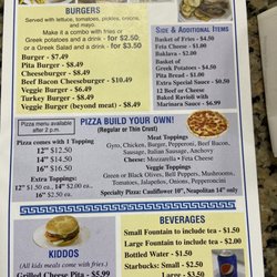 Spartan Gyros - Menu