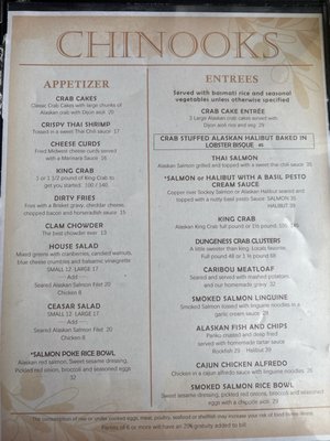 Menu photo 1 Chinooks Waterfront Restaurant Seward, AK