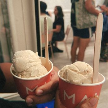 Malai - Rose with Cinnamon Roasted Almonds - Ice Cream & Frozen Yogurt Near Me - Brooklyn, New York