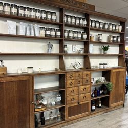 Castle Cafe - Stunning apothecary/display cabinet used to separate the space, also for sale!