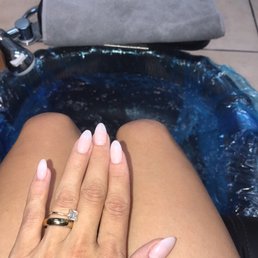 My nails with the natural look waiting for my pedicure.