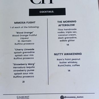 Causeway Restaurant & Bar - Menu - Sandwiches Near Me - Boston, Massachusetts