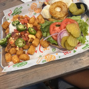 Indys Burger Joint - Hawaiian Grilled Chicken with loaded tots - American Near Me - Indianapolis, Indiana
