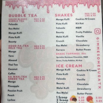 Gimme Some Suga - Menu - Bubble Tea Near Me - Sugar Land, Texas Gimme Some Suga - Menu - Bubble Tea Near Me - Sugar Land, Texas
