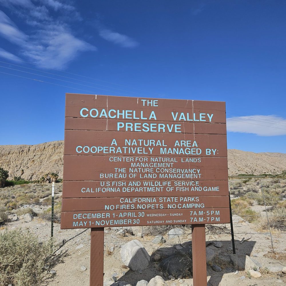 Coachella Valley Preserve - This sign shows the entities that are HORRIBLY mis-managing this oasis. DOGE needs to clean up these mis-managers. - Hiking Near Me - Thousand Palms, California Coachella Valley Preserve - This sign shows the entities that are HORRIBLY mis-managing this oasis. DOGE needs to clean up these mis-managers. - Hiking Near Me - Thousand Palms, California