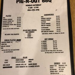 Pig-N-Out Barbeque - Menus