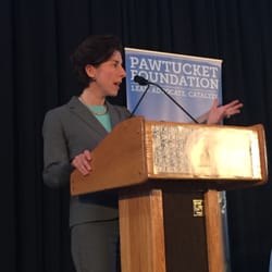 The Pawtucket Armory - Governor Gina Ramondo congratulating the award winners at The Pawtucket Foundation annual celebration