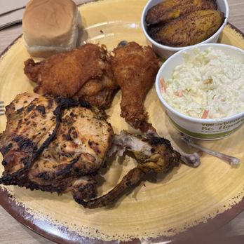 Pollo Campero - Combo of fried chicken and grilled with sweet plantains and coleslaw - Chicken Shop Near Me - Tampa, Florida