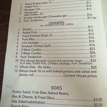 Firehouse BBQ - Menu - Barbeque Near Me - Wesson, Mississippi