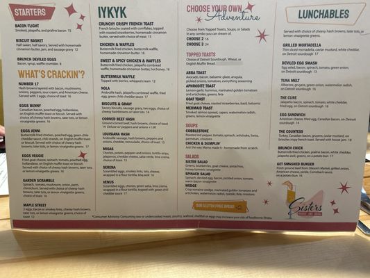 Menu photo 2 Sisters Traverse City, MI