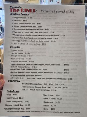 Menu photo 2 The Diner Aberdeen, WA Menu photo 2 The Diner Aberdeen, WA