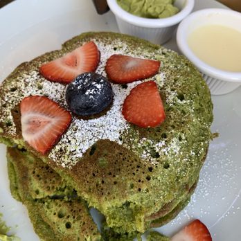Belly Cake - Matcha Pancakes sauces on the side yummy! - Pancakes Near Me - Bayside, New York Belly Cake - Matcha Pancakes sauces on the side yummy! - Pancakes Near Me - Bayside, New York