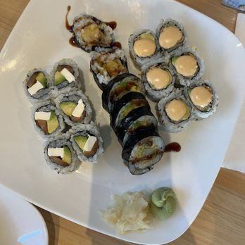 Fin Sushi - Philly roll, Sweet Potato Tempura Roll, Spicy California Roll - Japanese Near Me - Madison, Wisconsin