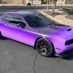 All God Auto - Custom hombre wrap done on this Challenger SRT.