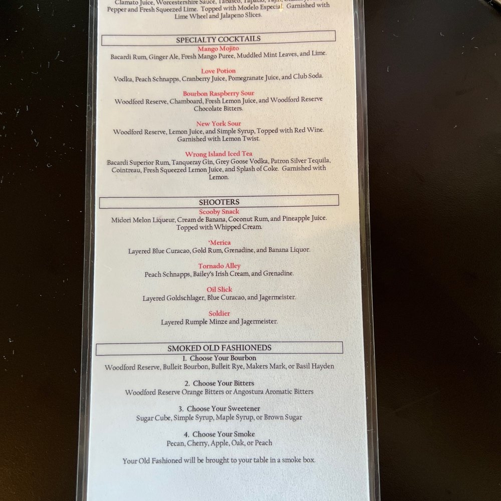 Shooters Bar & Grill - Alcohol menu side 2 - Diners Near Me - Byers, Colorado Shooters Bar & Grill - Alcohol menu side 2 - Diners Near Me - Byers, Colorado