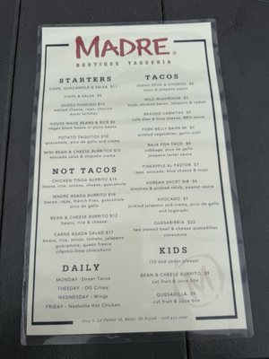 Menu photo 3 Madre - Boutique Taqueria Boise, ID
