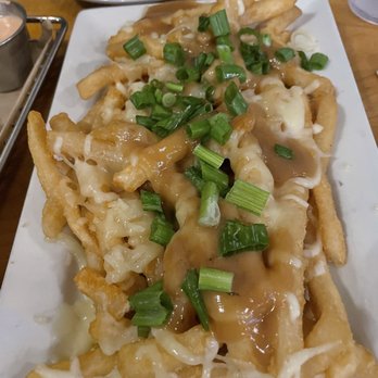 Hops Burger Bar - Poutine. Crispy but not enough cheese - Burgers Near Me - Greensboro, North Carolina Hops Burger Bar - Poutine. Crispy but not enough cheese - Burgers Near Me - Greensboro, North Carolina