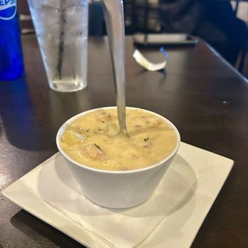 Riptides Raw Bar & Grill - New England Clam Chowder: SO think and hearty that the spoon stands up on it's own! - Seafood Near Me - Ormond Beach, Florida