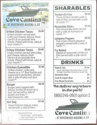 Menu photo 2 Cove Cantina Rockwood, TN