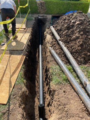 New property sewer all updated - Transformed from a relic of the past to a fortress of modern resilience! Our skilled team recently undertook the task of replacing a corroded and aging cast iron sewer pipe in a front yard. The original pipe, weathered by time and the elements, was no match for the innovative upgrade it received.
Out with the old and in with the new—our experts replaced the worn-out cast iron with state-of-the-art ABS plastic. This material not only boasts durability that stands the test of time but also comes with the added bonus of being root-proof. Say goodbye to invasive roots causing plumbing nightmares!
But that's not all. The upgraded sewer line is not just a match for the elements; it's also designed to withstand the unpredictable forces of earthquakes, ensuring a robust and resilient plumbing system. It's not just a repair; it's a future-proofing of your home's essential infrastructure. Because why settle for anything less than top-notch when it comes to your plumbing needs? New property sewer all updated - Transformed from a relic of the past to a fortress of modern resilience! Our skilled team recently undertook the task of replacing a corroded and aging cast iron sewer pipe in a front yard. The original pipe, weathered by time and the elements, was no match for the innovative upgrade it received.
Out with the old and in with the new—our experts replaced the worn-out cast iron with state-of-the-art ABS plastic. This material not only boasts durability that stands the test of time but also comes with the added bonus of being root-proof. Say goodbye to invasive roots causing plumbing nightmares!
But that's not all. The upgraded sewer line is not just a match for the elements; it's also designed to withstand the unpredictable forces of earthquakes, ensuring a robust and resilient plumbing system. It's not just a repair; it's a future-proofing of your home's essential infrastructure. Because why settle for anything less than top-notch when it comes to your plumbing needs?