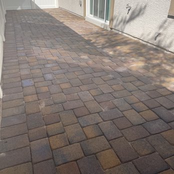 Stone Landscape - a brick patio in a residential area - Landscaping Near Me Stone Landscape - a brick patio in a residential area - Landscaping Near Me