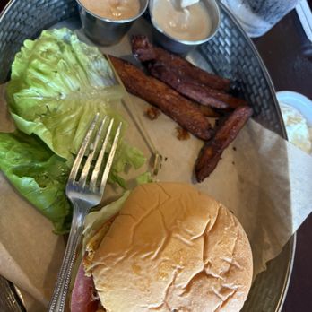 Iron Hill Brewery & Restaurant - Crab Cake Sandwich with Side Sweet Potato Fries - Breweries Near Me - Maple Shade, New Jersey Iron Hill Brewery & Restaurant - Crab Cake Sandwich with Side Sweet Potato Fries - Breweries Near Me - Maple Shade, New Jersey