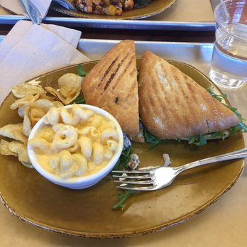 Urban Plates - Chicken salad sandwich with Mac and cheese and chips - New American Near Me - Dublin, California Urban Plates - Chicken salad sandwich with Mac and cheese and chips - New American Near Me - Dublin, California