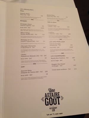 Menu photo 1 Une Affaire de Gout Lyon, 69 Menu photo 1 Une Affaire de Gout Lyon, 69