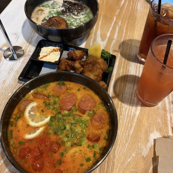 Ramen Tatsu-Ya - #1 THE OG (Tonkotsu), Karaage, THE CRAWMEN, Sakura Sweet Tea, and the Strawberry Yuzu Lemonade - Ramen Near Me - Houston, Texas Ramen Tatsu-Ya - #1 THE OG (Tonkotsu), Karaage, THE CRAWMEN, Sakura Sweet Tea, and the Strawberry Yuzu Lemonade - Ramen Near Me - Houston, Texas