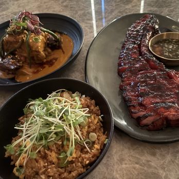 Animae - Short rib Kare Kare, fried rice and the Tomahawk Pork Tocino. All 5 stars - Asian Fusion Near Me - San Diego, California