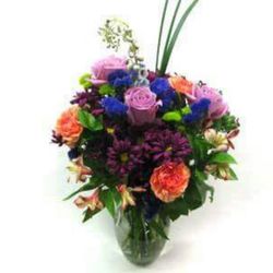 Greenfield Flower Shop - A bright garden vase bouquet.