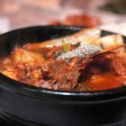 Sol's On the Square - S11. Gamjatang ($16.99) - Pork bone stew with potatoes and cabbage