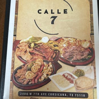 Calle 7 - Menu cover - Latin American Near Me - Corsicana, Texas Calle 7 - Menu cover - Latin American Near Me - Corsicana, Texas