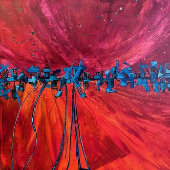 The Gallery ABQ - Red by Amelia Myer, oil, The Gallery ABQ, art - Art Galleries Near Me - Albuquerque, New Mexico