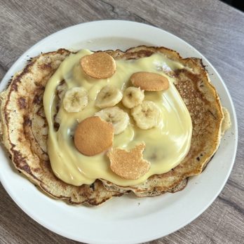 Beverly’s - Banana Pudding Pancakes (sans Whipped Cream). I tried them. Absolutely delicious. - Breakfast & Brunch Near Me - Gibraltar, Michigan Beverly’s - Banana Pudding Pancakes (sans Whipped Cream). I tried them. Absolutely delicious. - Breakfast & Brunch Near Me - Gibraltar, Michigan